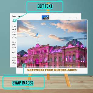 Buenos Aires Argentina with the Casa Rosada Postcard