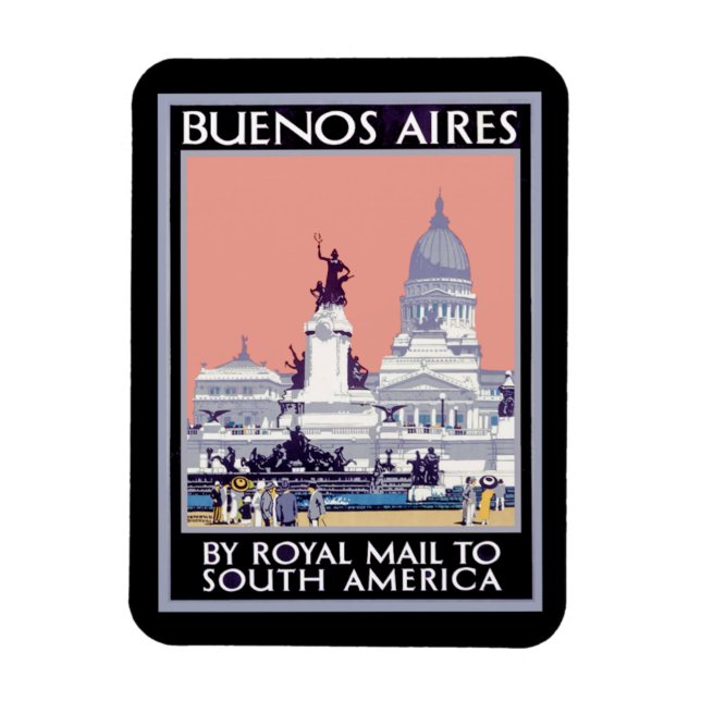 Buenos Aires by Royal Mail Poster Magnet (Vertical)
