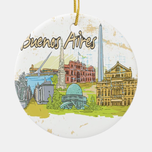 Buenos Aires Ceramic Ornament (Front)