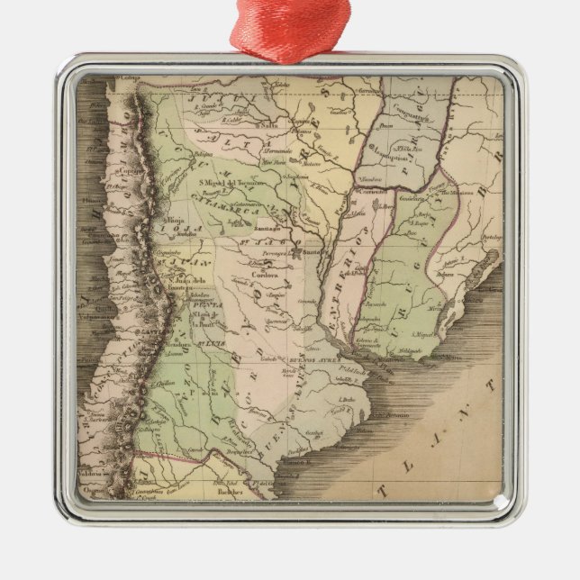 Buenos Aires, Chile, and Patagonia Metal Ornament (Front)