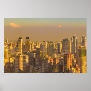 Buenos aires city aerial view poster