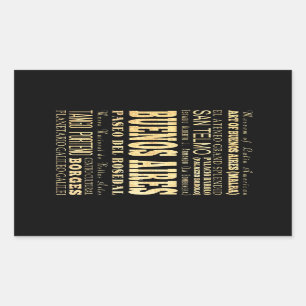 Buenos Aires City of Argentina Typography Art Rectangular Sticker