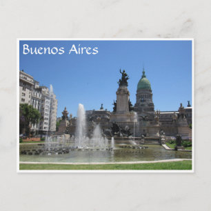 buenos aires congreso fountain postcard