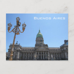 buenos aires congreso lamp post postcard