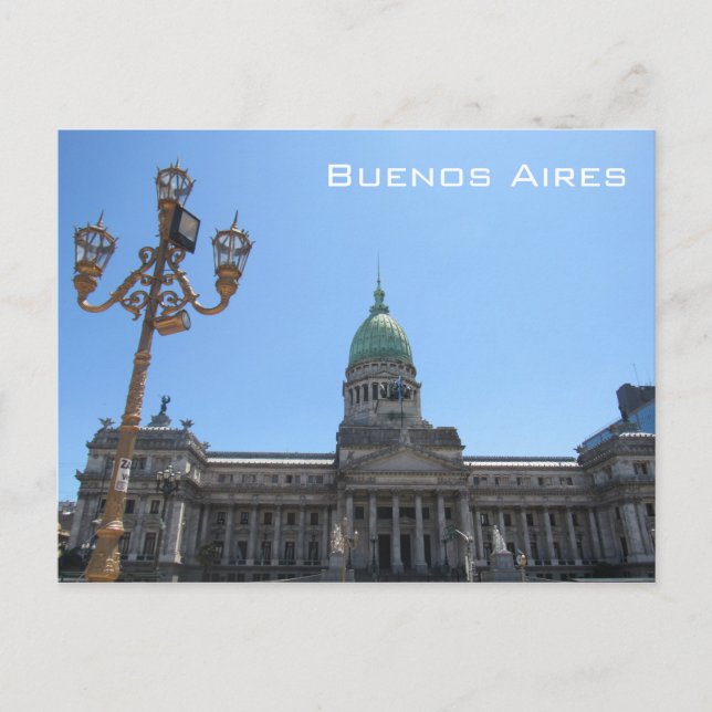 buenos aires congreso lamp post postcard (Front)