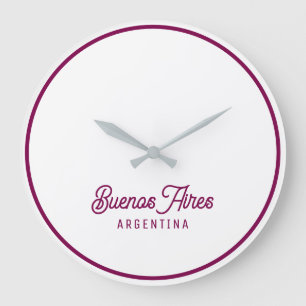Buenos Aires Elegant Minimal Retro logo Large Cloc Clock