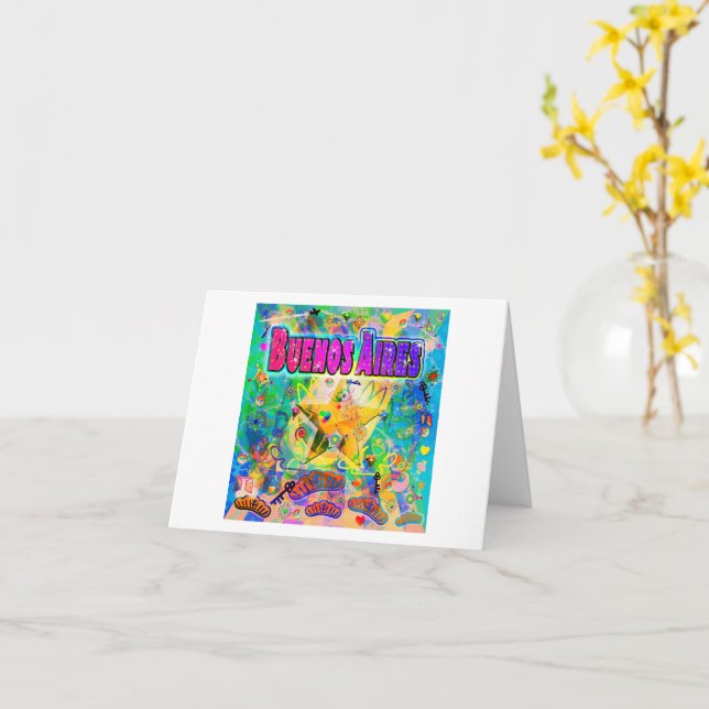 Buenos Aires Epoch Hour Greeting Card (Yellow Flower)