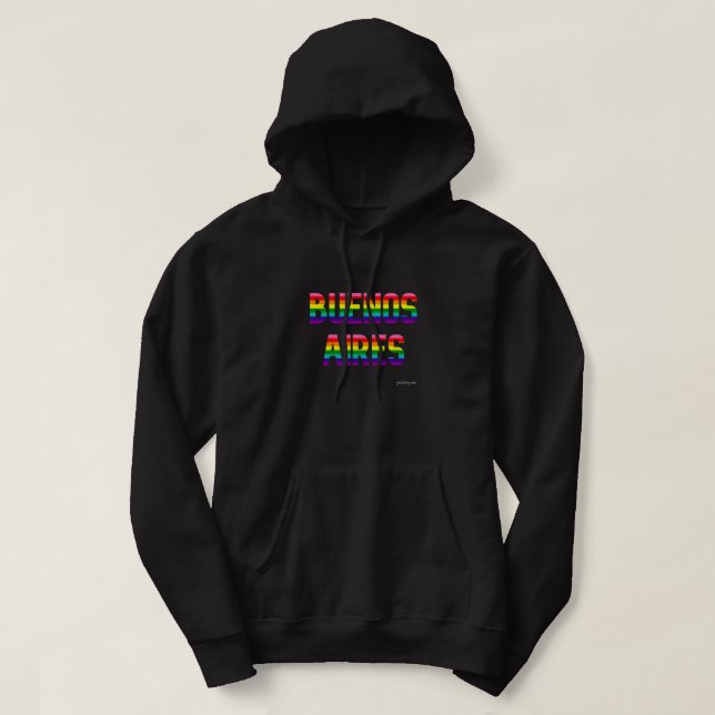 Buenos Aires Pride Hoodie | Rainbow Flag (Design Front)