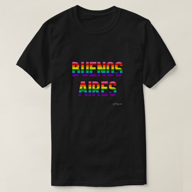 Buenos Aires Pride T-shirt | Rainbow Flag (Design Front)