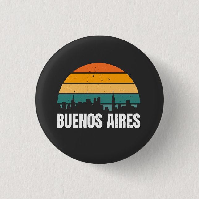 Buenos Aires Retro  3 Cm Round Badge (Front)