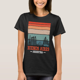 Buenos Aires Retro Vintage Sunset Skyline Buenos A T-Shirt