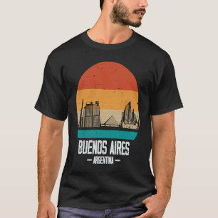Buenos Aires Retro Vintage Sunset Skyline Buenos A T-Shirt