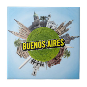 Buenos Aires tiny little planet landmark architect Ceramic Tile