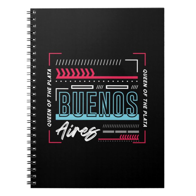Buenos Aires Typography Graphic | Modern Argentina Notebook (Front)