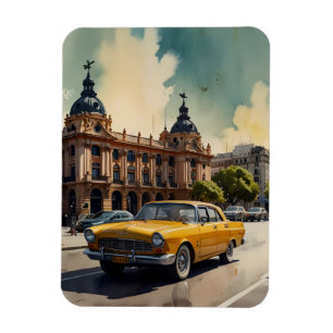 Buenos Aires watercolor art Magnet