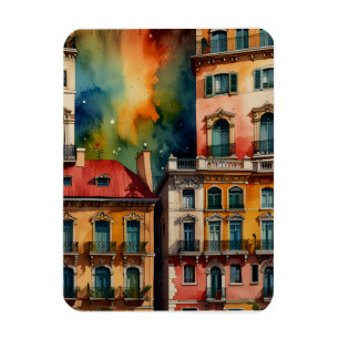 Buenos Aires watercolor art Magnet