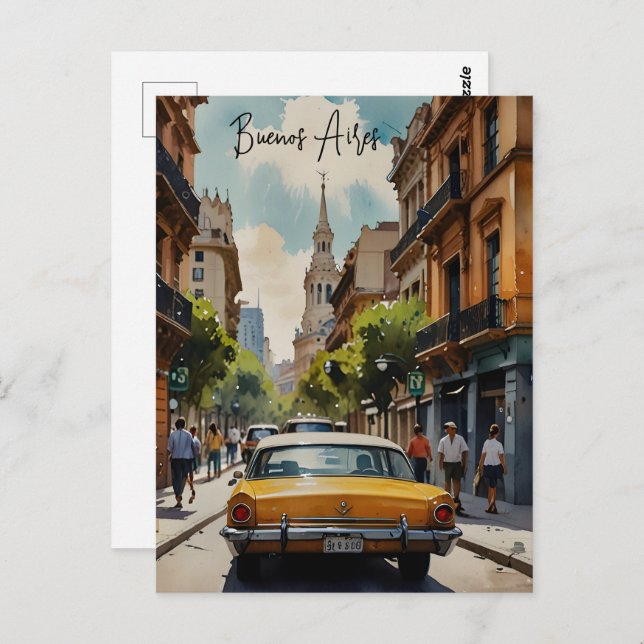 Buenos Aires watercolor art Postcard (Front/Back)