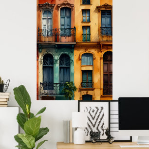 Buenos Aires watercolor art Poster