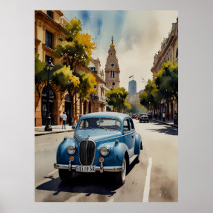 Buenos Aires watercolor art Poster