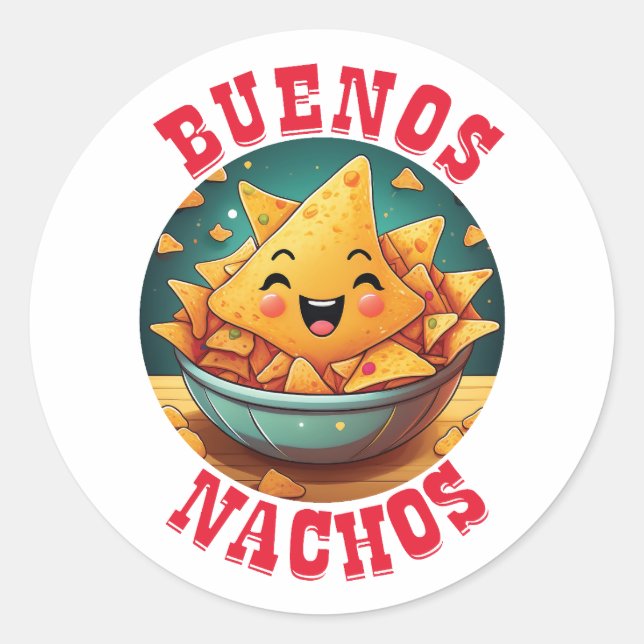 Buenos Nachos Classic Round Sticker (Front)