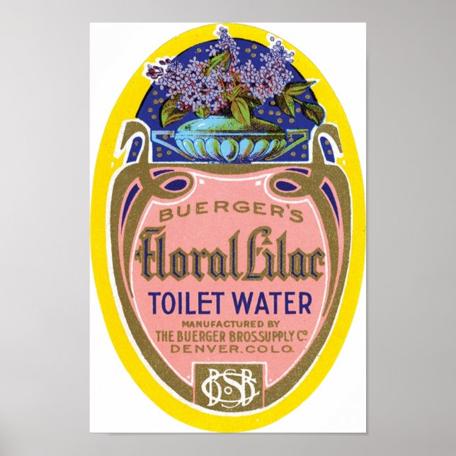 Buerger's Floral Lilac Toilet Water Poster (Front)