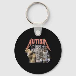 Buff Cats Autism Meme  Key Ring