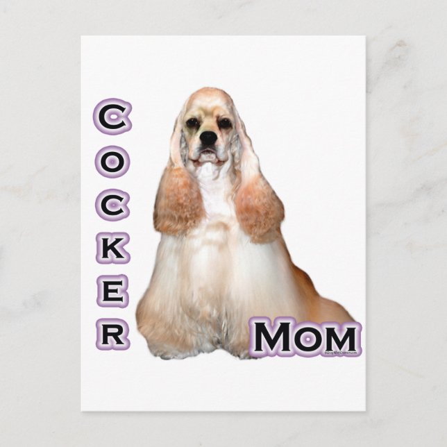 Buff Cocker Spaniel Mum; Cocker Spaniel Mum Postcard (Front)