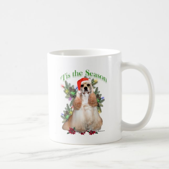 Buff Cocker Spaniel 'Tis the Season  Coffee Mug (Right)