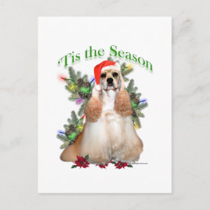 Buff Cocker Spaniel 'Tis the Season Postcard