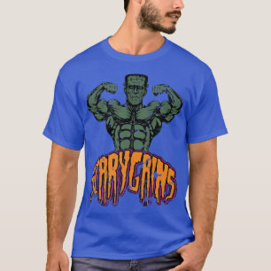Buff Frankenstein Scary Gains Halloween Gym Workou T-Shirt