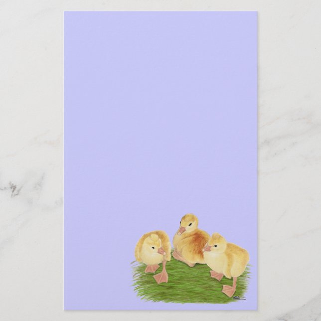 Buff Goslings Tufted Stationery (Front)