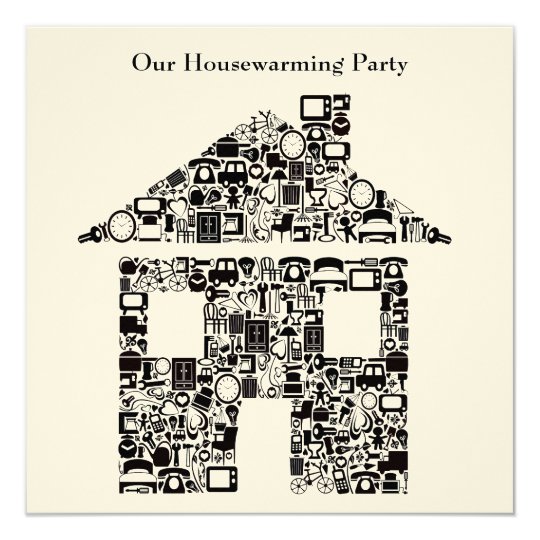 Buff House Home Housewarming Party Invitation