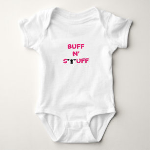 BUFF N' STUFF    (pink) Baby Bodysuit