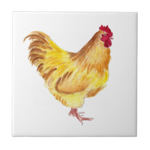 buff orpington rooster painting on items tile