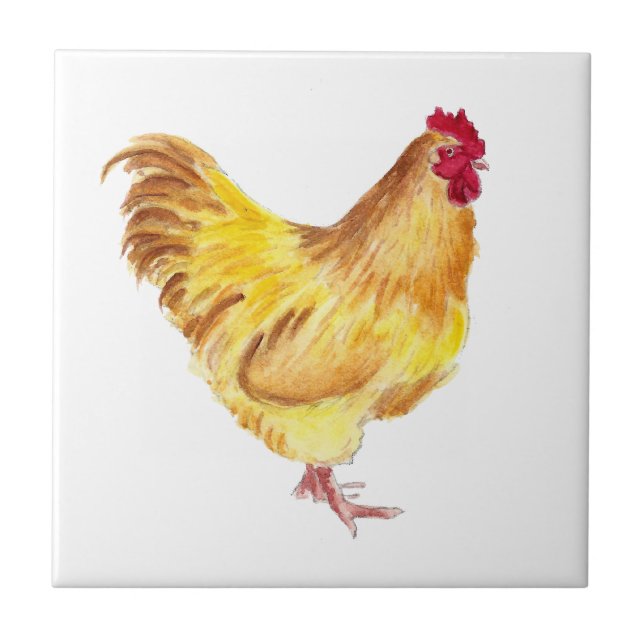 buff orpington rooster painting on items tile (Front)