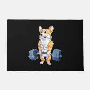 Buff Power Lifting Corgi Bodybuilder Doormat