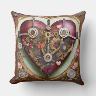 Buff Red Heart Steampunk Series Cushion