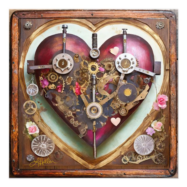 Buff Red Heart Steampunk Series Photo Print (Front)