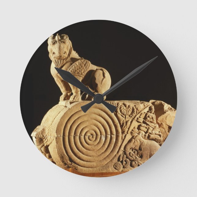 Buff sandstone architrave with griffin, Sanchi, MP Round Clock (Front)