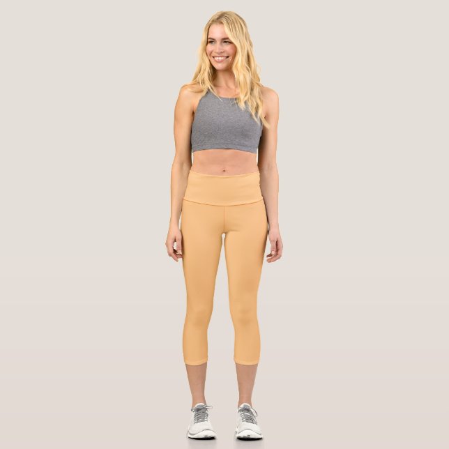 Buff (solid colour)  capri leggings (Front)