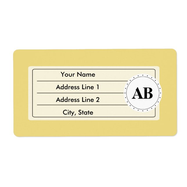 Buff yellow solid colour with monogram (Front)