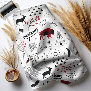 Buffalo Adventures Black and Red Plaid ID599 Fabric