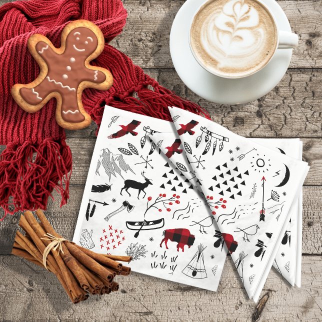 Buffalo Adventures Black and Red Plaid ID599 Napkin (Creator Uploaded)
