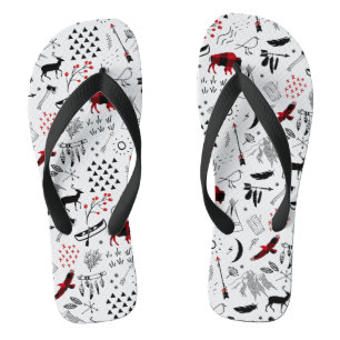 Buffalo Adventures Black and Red Plaid ID599 Thongs