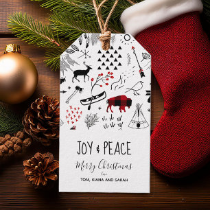 Buffalo Adventures Black & Red Plaid ID599 Gift Tags