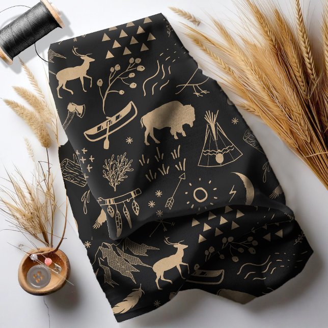 Buffalo Adventures Kraft Paper Brown/Blk ID599 Fabric (Creator Uploaded)