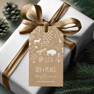 Buffalo Adventures White/Kraft ID599 Gift Tags