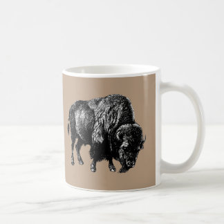 Buffalo American Bison Vintage Wood Engraving Mug