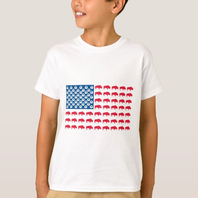 Buffalo American Flag T-Shirt (Front)