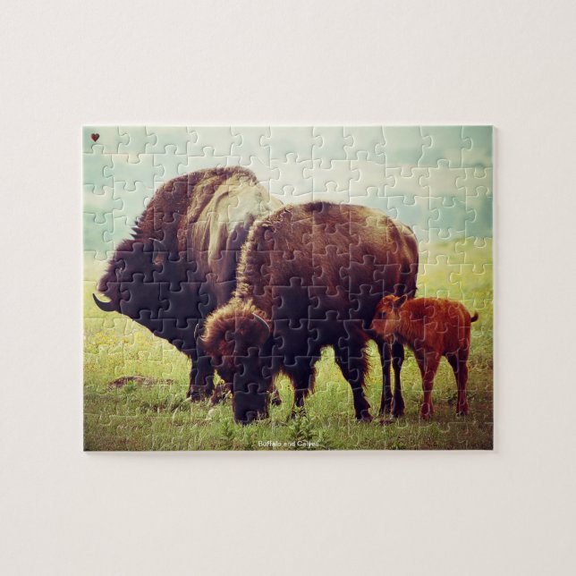 Buffalo and Calves Jigsaw Puzzle (Horizontal)